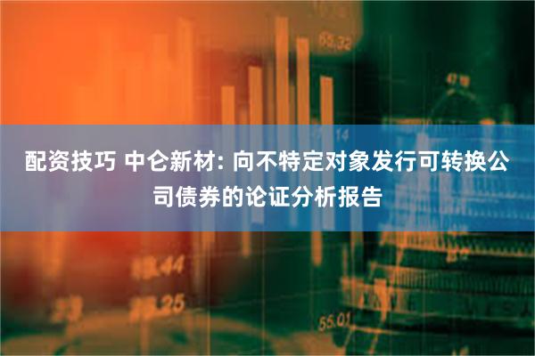 配资技巧 中仑新材: 向不特定对象发行可转换公司债券的论证分析报告