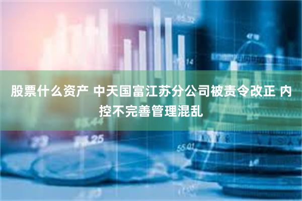 股票什么资产 中天国富江苏分公司被责令改正 内控不完善管理混乱